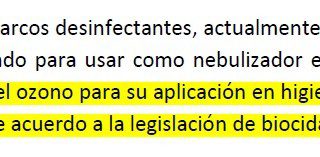 Ozono como desinfecatante