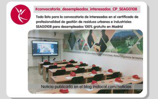 Convocatoria desempleados Madrid para el C.P. SEAG0108